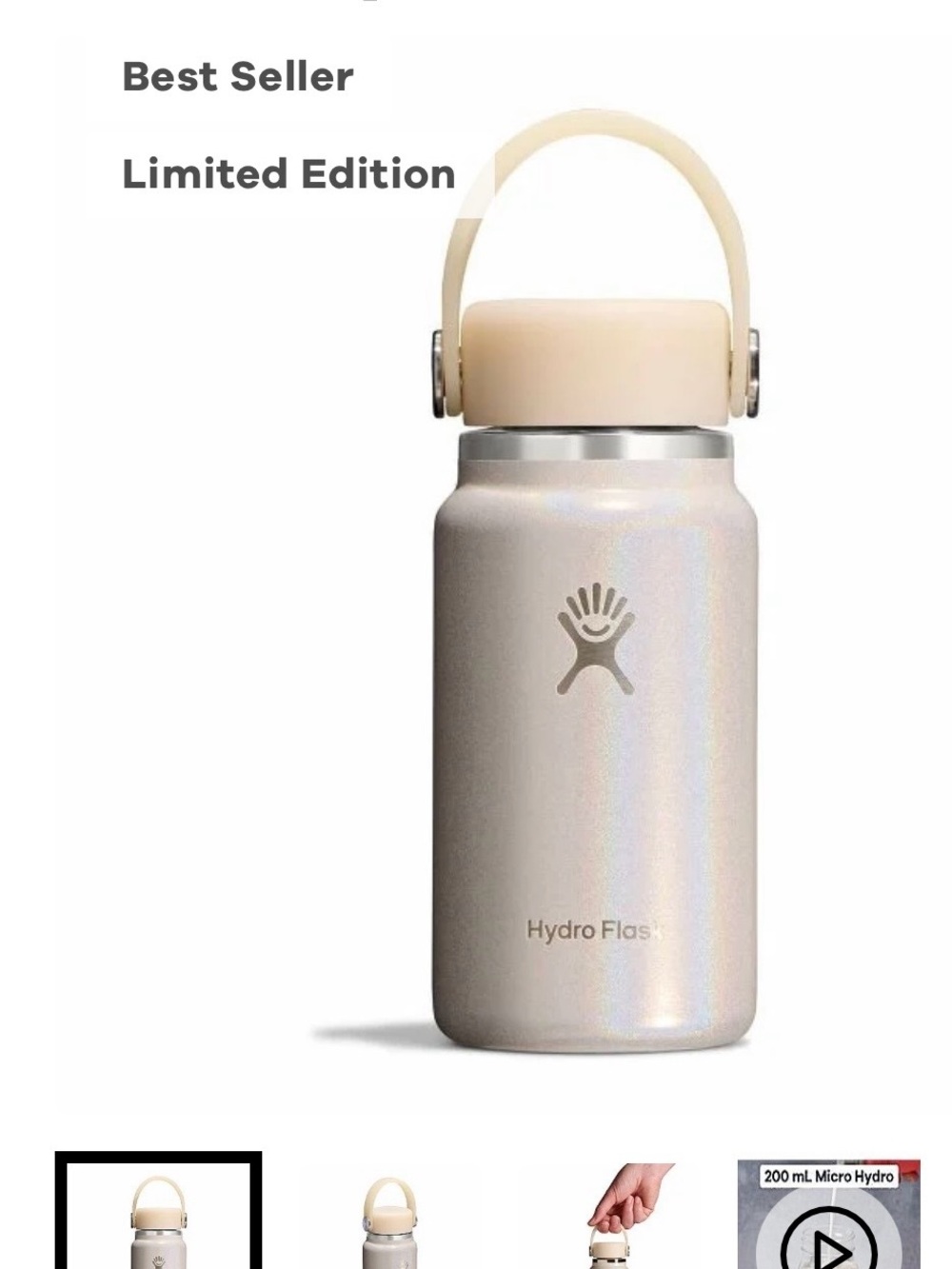 Hydraflask Micro GlitterTumbler with cover